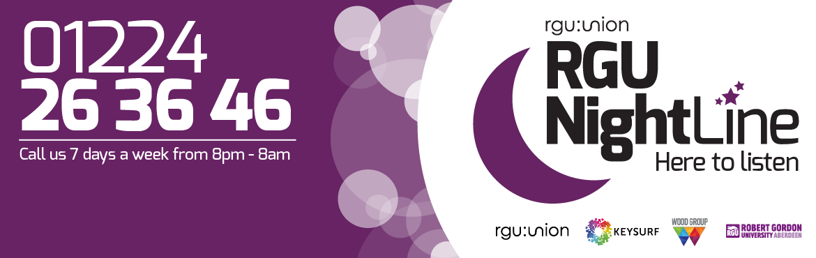 RGU:Nightline is a student-led Helpline offering a non-judgemental, anonymous listening Service, supporting fellow RGU students outside academic hours